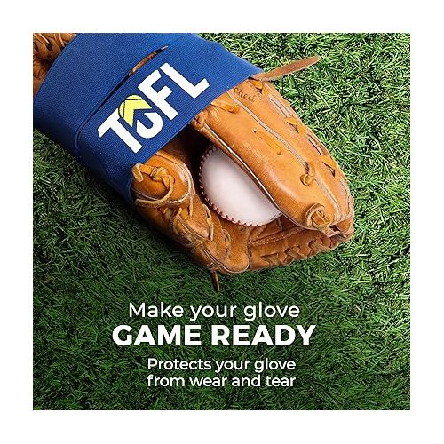  TOFL Glove Wrap - Baseball & Softball Mitt Shaper - Elastic, Former and Pocket Maker Fits Big & Small Gloves - Break-in & Maintenance Accessories - Envoltura de Guante de Beisbol