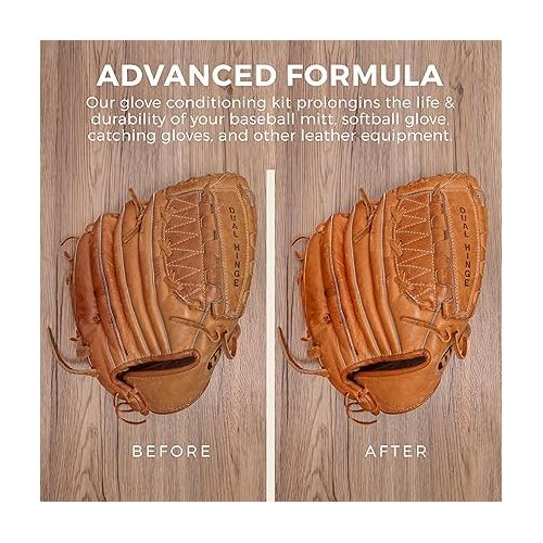  Baseball Glove Leather Lacing kit Yellow and Glove Conditioner Bundle