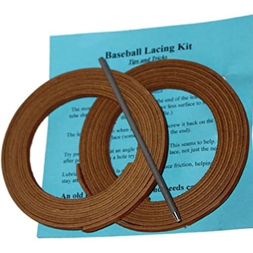  TOFL Softball and Baseball Glove Lace Kit Mitt Lace Glove Repair Lacing Kit 2 Leather Laces with Lacing Needle for Catchers Glove