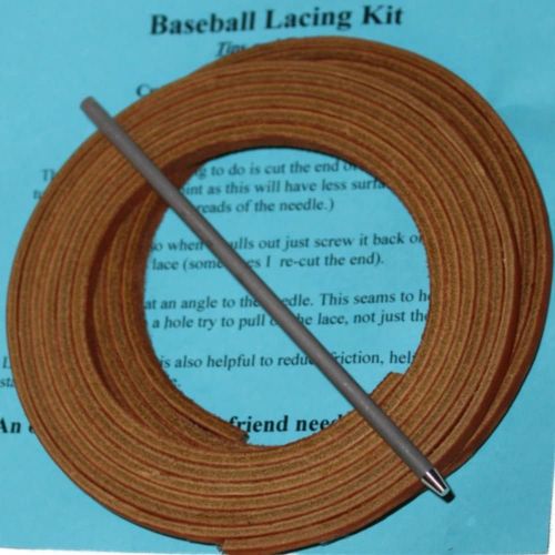  TOFL Softball and Baseball Glove Lace Kit Mitt Lace Glove Repair Lacing Kit 2 Leather Laces with Lacing Needle for Catchers Glove