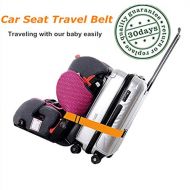 TOKATA Kids Car Seat Travel Belt Luggage Strap to Convert CarSeat and Luggage Suitcase into an Airport Car Seat Stroller & Carrier(Orange)