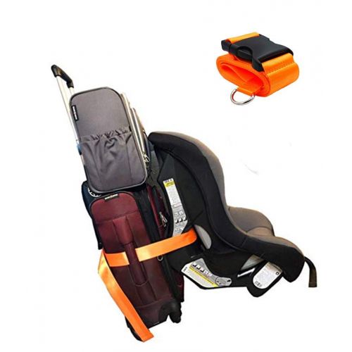  TOKATA Kids Car Seat Travel Belt Luggage Strap to Convert CarSeat and Luggage Suitcase into an Airport Car Seat Stroller & Carrier(Orange)