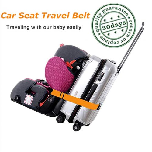  TOKATA Kids Car Seat Travel Belt Luggage Strap to Convert CarSeat and Luggage Suitcase into an Airport Car Seat Stroller & Carrier(Orange)