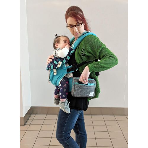  TOKKIE BABE Baby Carrier Extension Storage Pouch - Fit All Essentials for Diapers, Changing Pad, Wipes, Pacifiers, Smart Phones and Wallets Compatible with Ergobaby, Lillebaby, Tul