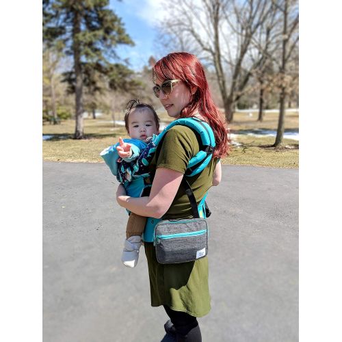  TOKKIE BABE Baby Carrier Extension Storage Pouch - Fit All Essentials for Diapers, Changing Pad, Wipes, Pacifiers, Smart Phones and Wallets Compatible with Ergobaby, Lillebaby, Tul