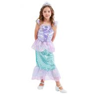 TOKYO-T Ariel Costume for Kids Little Mermaid Princess Dress up with Tiara