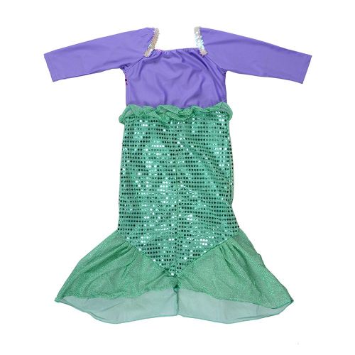  TOKYO-T Ariel Costume for Kids Little Mermaid Dress Up Halloween Princess with Tiara