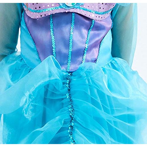  TOKYO-T Ariel Inspired Dress Costume for Girls Mermaid Princess with Tiara Set