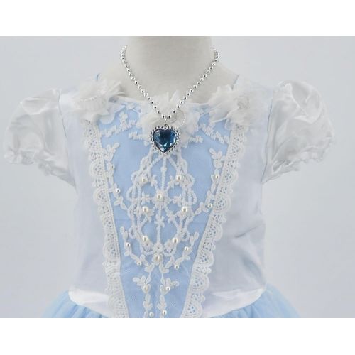  TOKYO-T Elsa Inspired Dress for Girls Princess Cinderella Costume Size 4-6 Party with Accessories