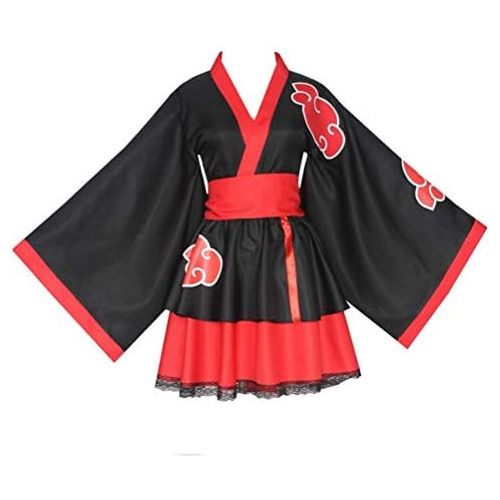  할로윈 용품TOLINA Akatsuki Uchiha Itachi Lolita Dresses Kimono Women Dress Anime Cosplay Costume Girl Fashion Dress
