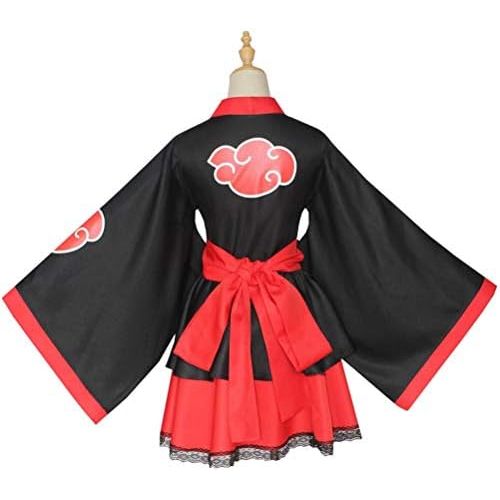  할로윈 용품TOLINA Akatsuki Uchiha Itachi Lolita Dresses Kimono Women Dress Anime Cosplay Costume Girl Fashion Dress