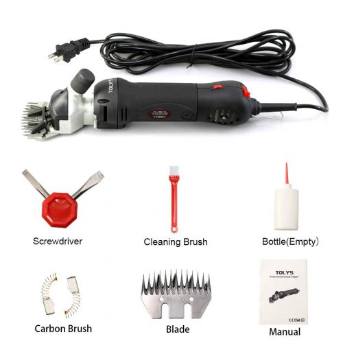  Electric Sheep Shears, TOLYS 380W Portable Sheep Clippers with 6 Speed, Electric Goat Shears for Sheep Goat Llama Horse Alpacas Thick Coat and Heavy Duty Animals Hair Fur Grooming,