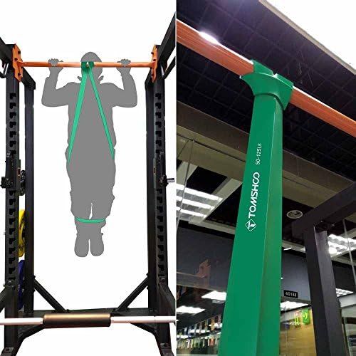  TOM SHOO Pull up Assist Bands Set Loop Exercise Bands Resistance Bands with Straps Handles and Door Anchor for Training Fitness Exercise Home Gym