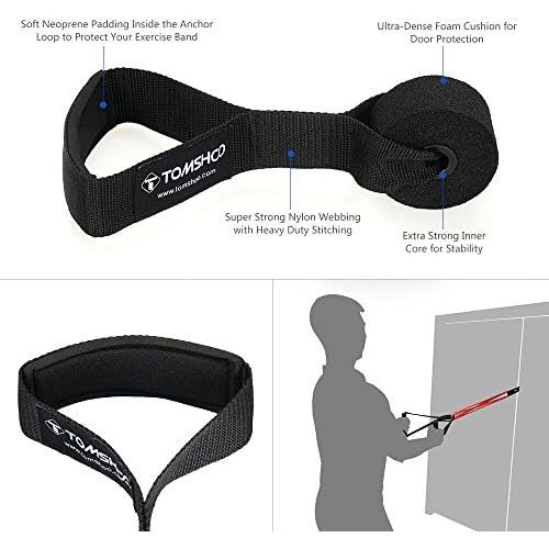  TOM SHOO Pull up Assist Bands Set Loop Exercise Bands Resistance Bands with Straps Handles and Door Anchor for Training Fitness Exercise Home Gym