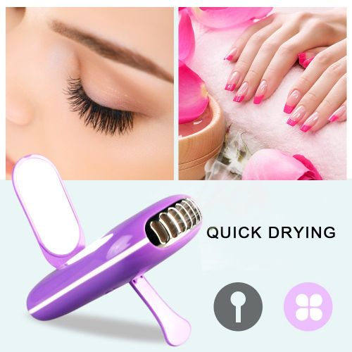  TOMNEW Eyelashes Dryer Fan Mini Portable USB Rechargeable Electric Bladeless Handheld Air...