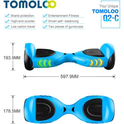  TOMOLOO Hoverboard with Bluetooth Speaker UL2272 Certified Self Balancing Electric Scooter 6.5 Two-Wheel Hover Boards with LED Lights for Kids and Adult