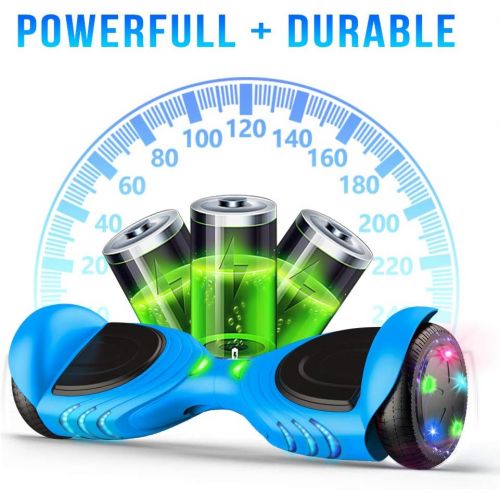  TOMOLOO Hoverboard with Bluetooth Speaker UL2272 Certified Self Balancing Electric Scooter 6.5 Two-Wheel Hover Boards with LED Lights for Kids and Adult