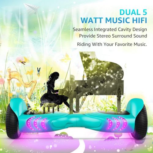  [아마존베스트]TOMOLOO Music-Rhythmed Hoverboard for Kids and Adult Two-Wheel Self-Balancing Scooter- UL2272 Certificated with Music Speaker- Colorful RGB LED Light
