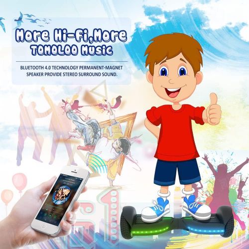  [아마존베스트]TOMOLOO Hoverboard with Bluetooth Speaker UL2272 Certified Self Balancing Electric Scooter 6.5 Two-Wheel Hover Boards with LED Lights for Kids and Adult