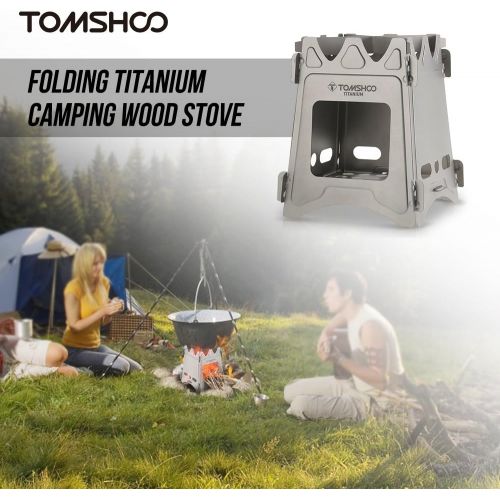  TOMSHOO Portable Folding Windproof Wood Burning Stove Compact Stainless Steel Alcohol Stove Outdoor Camping