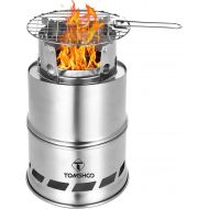 TOMSHOO Portable Folding Windproof Wood Burning Stove Compact Stainless Steel Alcohol Stove Outdoor Camping