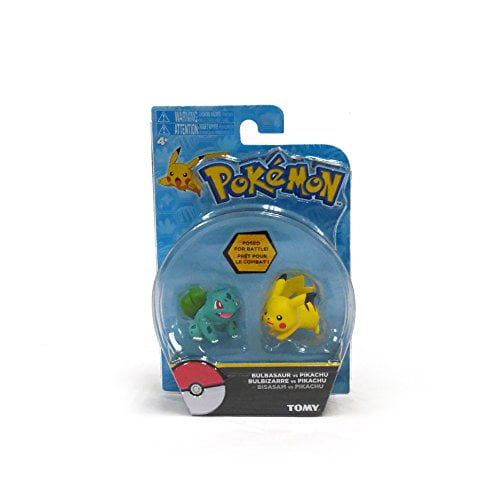  TOMY Pokemon Action Pose Bulbasaur vs Pikachu 2 Mini Figure 2-Pack