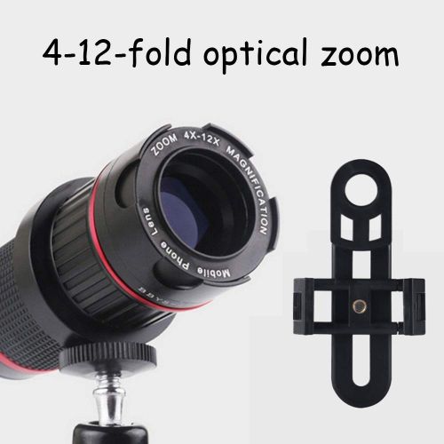  TONGTONG Cell Phone Camera Lens,Phone Photography Kit Long Focus High Definition External Photo Lens Universal 4-12 Zoom Mobile Telescope Lens for Smartphone