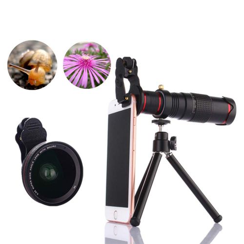  TONGTONG Cell Phone Camera Lens,22X High Definition Telescope Wide-Angle Micro-Range Set Portable Photo Camera Artifact Telephoto Lens Tripod for Smartphone