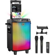 Wireless Karaoke Machine for Adults, TONOR PA System Portable Bluetooth Singing Speaker with Dual Wireless Microphones Microfono, Disco Ball for Home Karaoke, Party, Class and Church K20