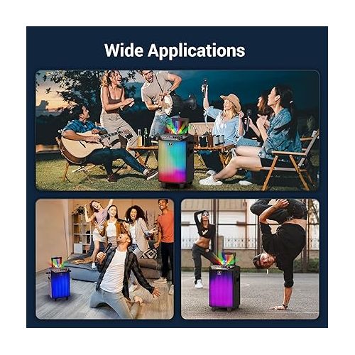  Wireless Karaoke Machine for Adults, TONOR PA System Portable Bluetooth Singing Speaker with Dual Wireless Microphones Microfono, Disco Ball for Home Karaoke, Party, Class and Church K20