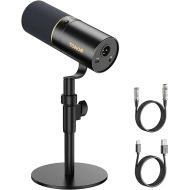 TONOR Dynamic Microphone, USB/XLR PC Computer Gaming Mic with Desktop Stand for Podcast Recording, Live Streaming, YouTube, Singing, Studio Microfono for Qick Mute Button with Headphones Jack, TD520