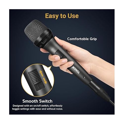  TONOR Professional Vocal Microphone for Singing, Dynamic Handheld Wired Karaoke Mic, Cardioid Studio Microfono with 5M XLR to 1/4