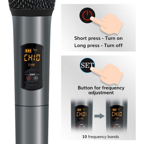  [아마존 핫딜]  [아마존핫딜]TONOR UHF Wireless Microphone Handheld Mic with Bluetooth Receiver 1/4 Output for Conference/Weddings/Church/Stage/Party/Karaoke, 80ft