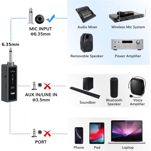  [아마존 핫딜]  [아마존핫딜]TONOR UHF Wireless Microphone Handheld Mic with Bluetooth Receiver 1/4 Output for Conference/Weddings/Church/Stage/Party/Karaoke, 80ft