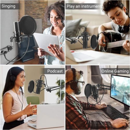  [아마존핫딜][아마존 핫딜] TONOR USB Microphone Kit Q9 Condenser Computer Cardioid Mic for Podcast, Game, YouTube Video, Stream, Recording Music, Voice Over