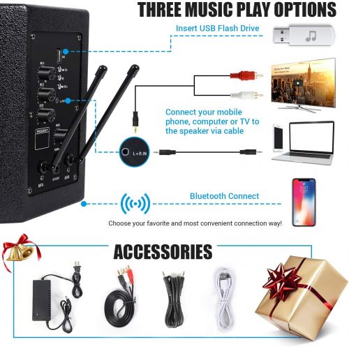  [아마존핫딜][아마존 핫딜] TONOR PA System Karaoke Machine with 50W Bluetooth Powered Speaker Wireless Microphones Handheld for Family Party, Indoor Meeting, Classroom Use, Public Speaking and Small Stage Pe