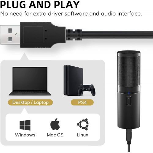  [아마존베스트]TONOR USB Microphone Kit Q9 Condenser Computer Cardioid Mic for Podcast, Game, YouTube Video, Stream, Recording Music, Voice Over