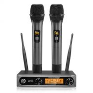 [아마존핫딜]TONOR Wireless Funkmikrofon UHF Professionelles dynamisches drahtloses Dual Mikrofon, Handmikrofonsystem, Heim-KTV-Set fuer Karaoke, Party, DJ, Kirche, Hochzeit, Meeting, Unterricht