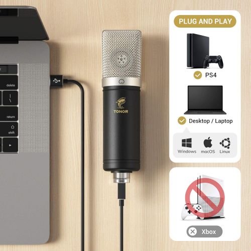  [아마존베스트]Condenser Microphone 192kHz/24Bit, TONOR USB Cardioid Computer Mic Kit with Upgraded Boom Arm/Spider Shock Mount for Recording, Streaming, Gaming, Podcasting, Voice Over, YouTube,