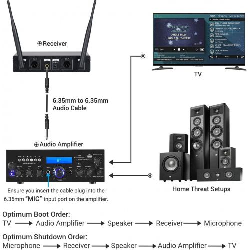  [아마존베스트]TONOR Wireless Microphone，Metal Dual Professional UHF Cordless Dynamic Mic Handheld Microphone System for Home Karaoke, Meeting, Party, Church, DJ, Wedding, Home KTV Set, 200ft(TW-