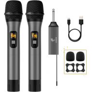 [아마존베스트]Wireless Microphone, TONOR UHF Dual Cordless Metal Dynamic Mic System with Rechargeable Receiver, for Karaoke Singing, Wedding, DJ, Party, Speech, Church, Class Use, 200ft (TW-630)