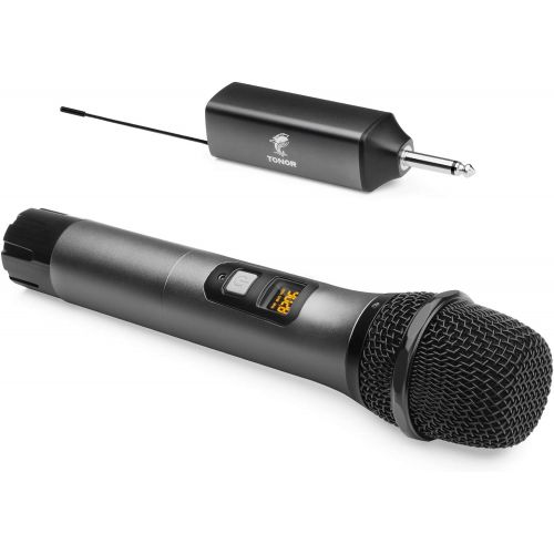  [아마존베스트]Wireless Microphone, TONOR UHF Metal Cordless Handheld Mic System with Rechargeable Receiver, for Karaoke, Singing, Party, Wedding, DJ, Speech, 200ft (TW-620)