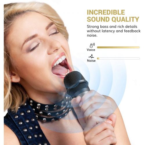  [아마존베스트]Wireless Microphone, TONOR UHF Metal Cordless Handheld Mic System with Rechargeable Receiver, for Karaoke, Singing, Party, Wedding, DJ, Speech, 200ft (TW-620)