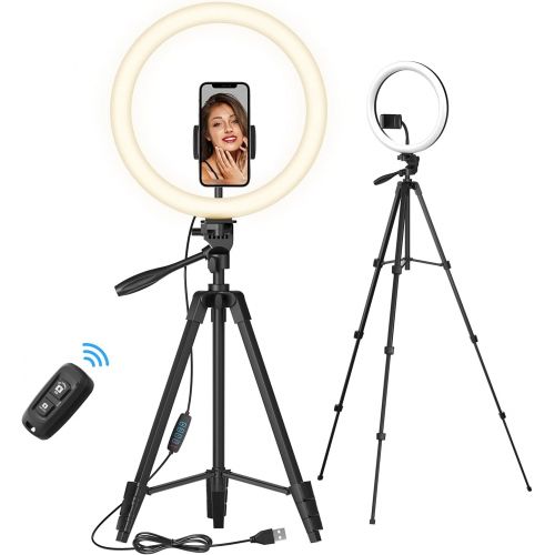  [아마존베스트]TONOR 12 inch Selfie Ring Light with Tripod Stand, Smartphone Holder, Bluetooth Remote Shutter for Zoom Conference/TikTok/YouTube/Makeup/Photographer/Streaming, Compatible with iOS