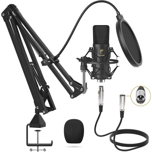  [아마존베스트]XLR Condenser Microphone, TONOR Professional Cardioid Studio Mic Kit with T20 Boom Arm, Shock Mount, Pop Filter for Recording, Podcasting, Voice Over, Streaming, Home Studio, YouTu