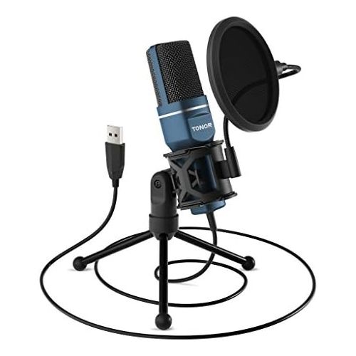  [아마존베스트]Tonor PC Microphone USB Computer Condenser Microphone Gaming Microphones Plug & Play with Tripod and Pop Filter for Podcasts for iMac PC Laptop Desktop Windows