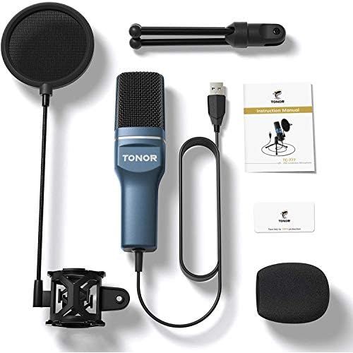  [아마존베스트]Tonor PC Microphone USB Computer Condenser Microphone Gaming Microphones Plug & Play with Tripod and Pop Filter for Podcasts for iMac PC Laptop Desktop Windows