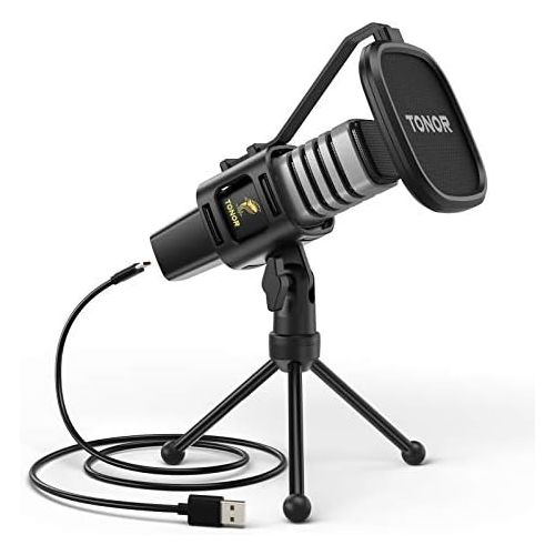  [아마존베스트]USB Microphone, Tonor Condenser Computer PC Microphone with Stand, Pop Filter, Microphone Shock Mount for Streaming, Podcasting, YouTube, Voice Over, Skype, Twitch, Discord, Compat