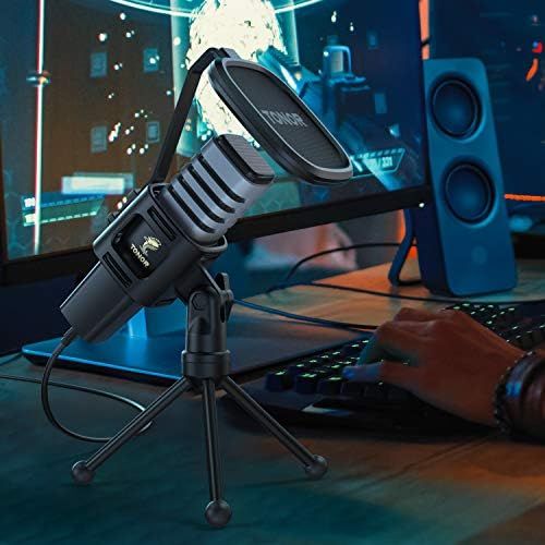  [아마존베스트]USB Microphone, Tonor Condenser Computer PC Microphone with Stand, Pop Filter, Microphone Shock Mount for Streaming, Podcasting, YouTube, Voice Over, Skype, Twitch, Discord, Compat