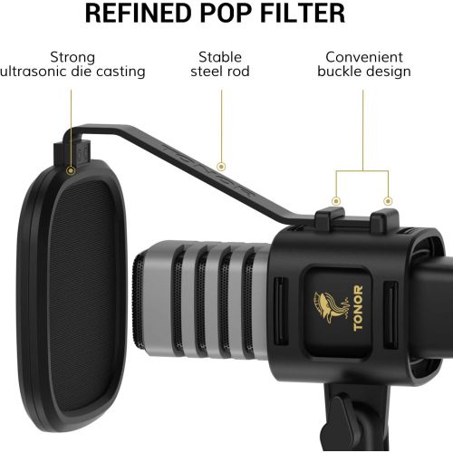  [아마존베스트]USB Microphone, Tonor Condenser Computer PC Microphone with Stand, Pop Filter, Microphone Shock Mount for Streaming, Podcasting, YouTube, Voice Over, Skype, Twitch, Discord, Compat